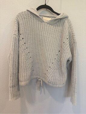 Lucky Brand Women’s Sweater Knit Pullover Hoodie Eyelet Accents Small